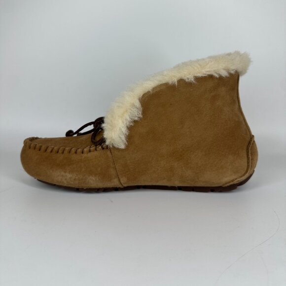 UGG ALENA CHESTNUT SHEARLING LINED MOCCASIN SLIPPERS US 5 - Picture 2 of 16